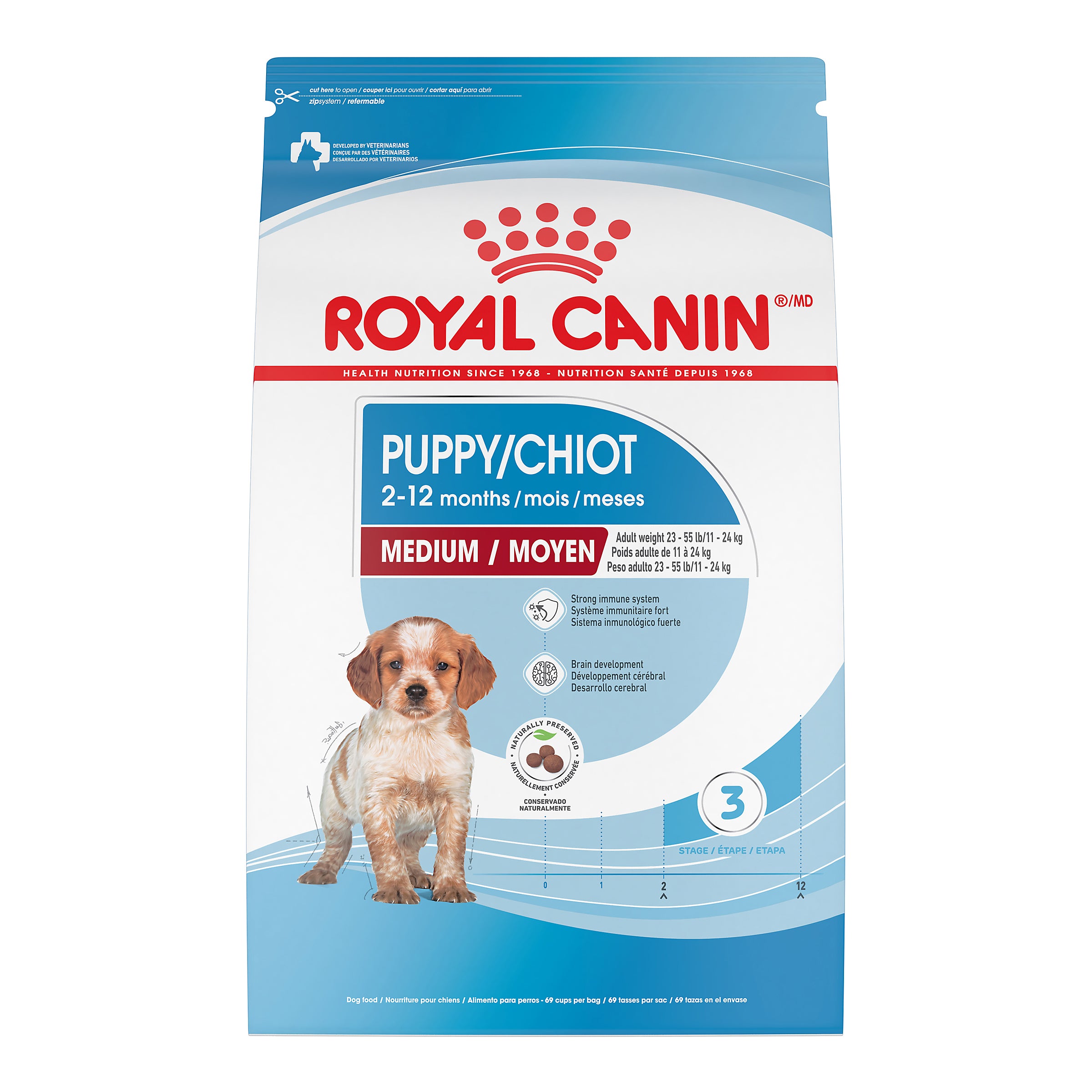 ROYAL CANIN Nutrition Santé et Taille MOYEN CHIOT – nourriture sèche pour chiots
